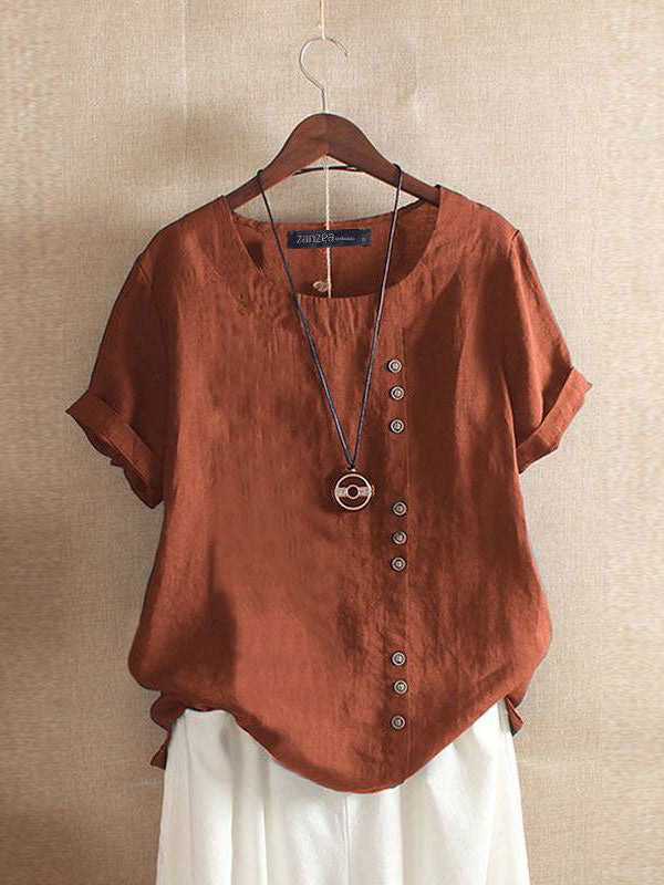 Blouse Women Cotton Linen Shirt