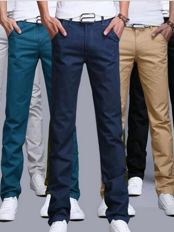 Cotton Elastic Straigh Jeans Trousers