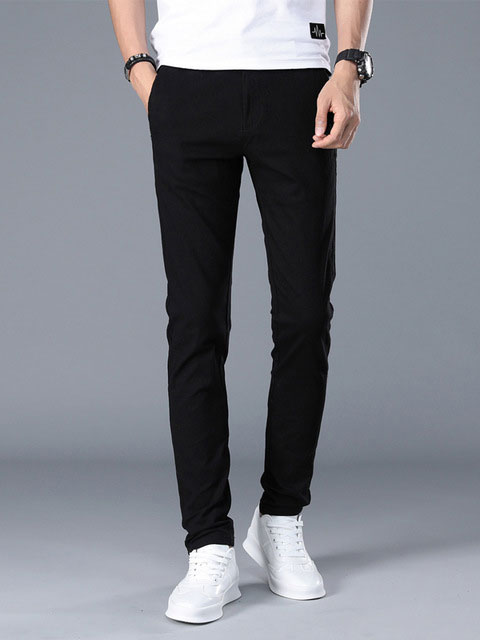 Cotton Elastic Straigh Jeans Trousers