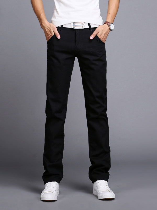 Cotton Elastic Straigh Jeans Trousers