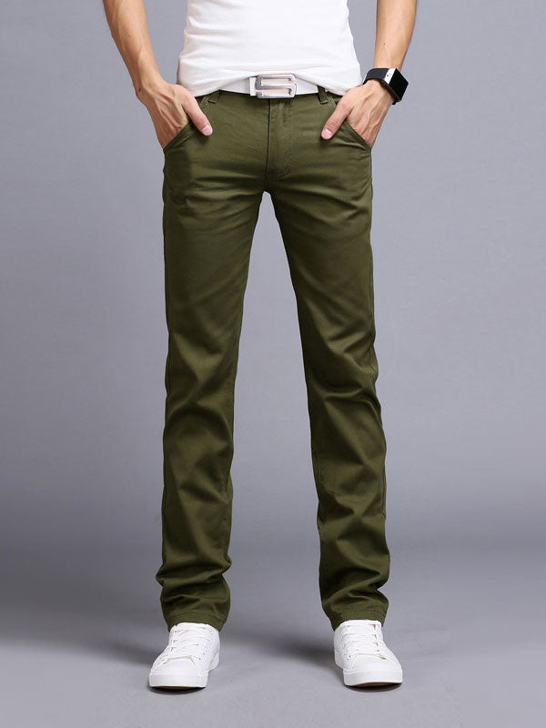 Cotton Elastic Straigh Jeans Trousers