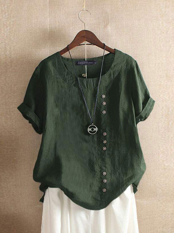 Blouse Women Cotton Linen Shirt