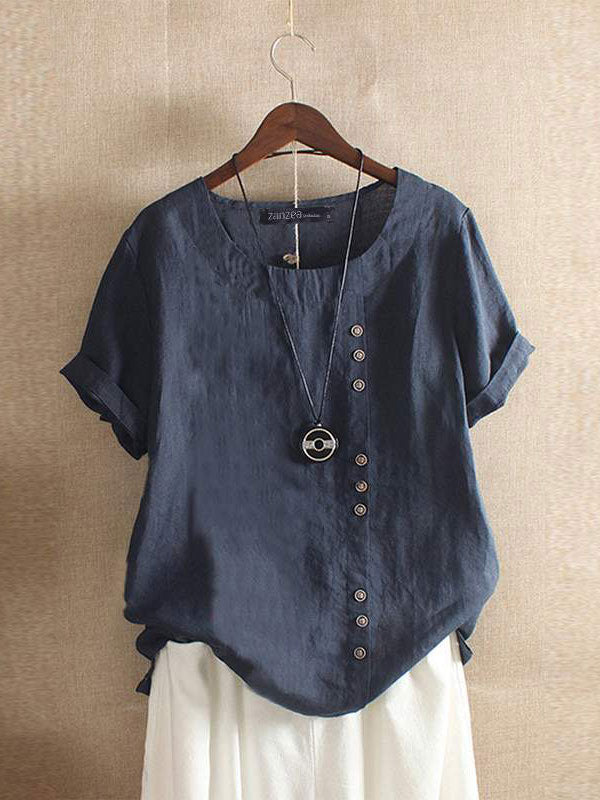 Blouse Women Cotton Linen Shirt