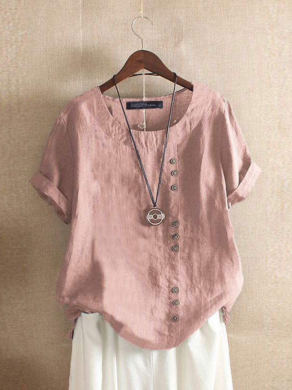 Blouse Women Cotton Linen Shirt