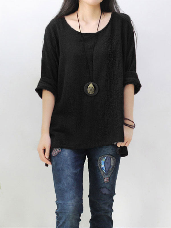 Long Sleeve Solid Blouse