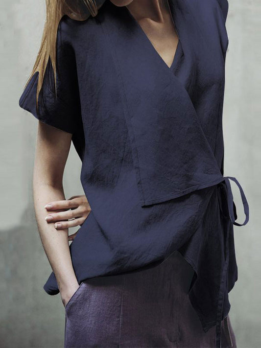 Short Sleeve Linen Tops
